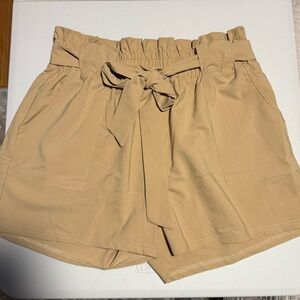 Paperbag Waist Tie-Front Shorts